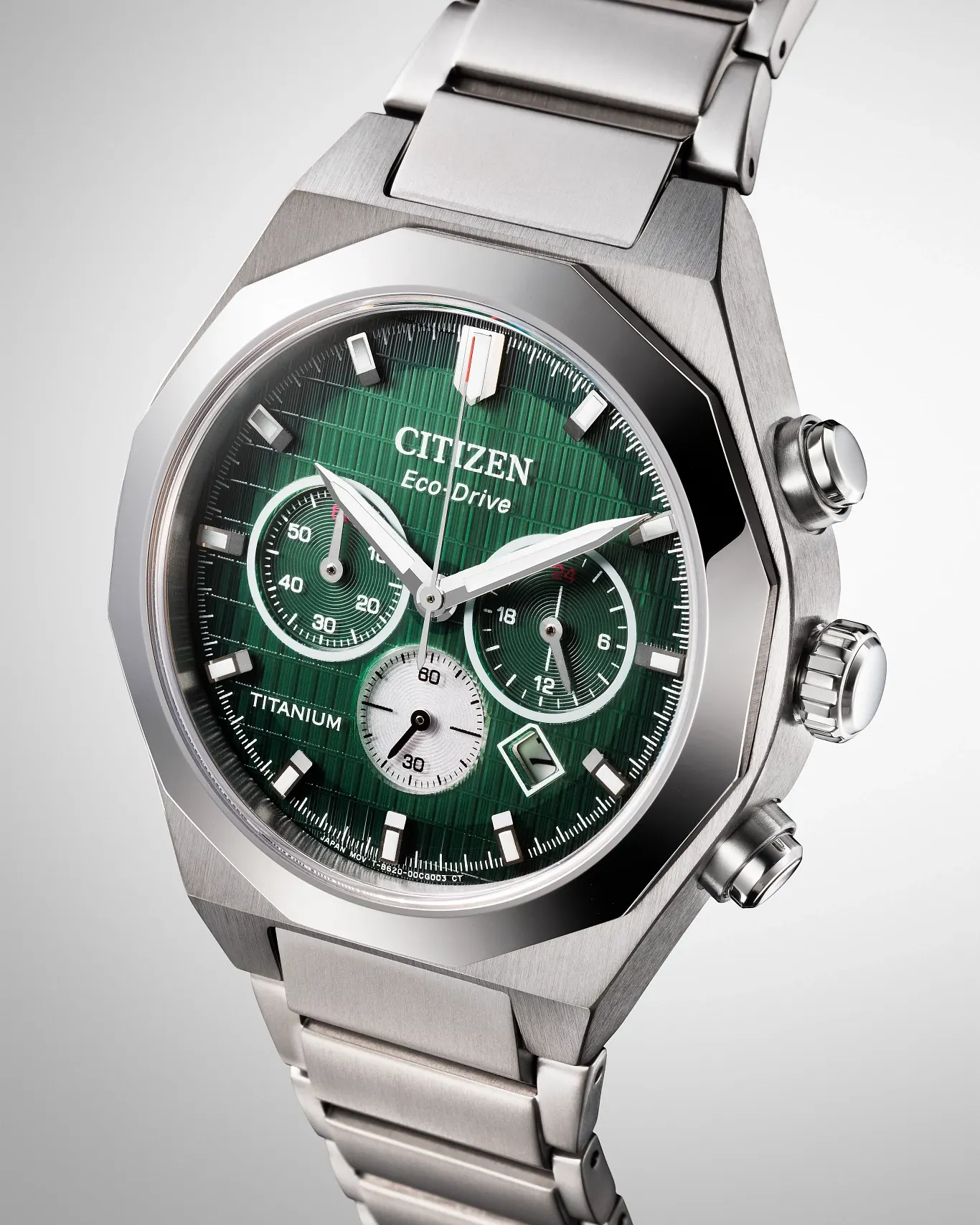 ビーン✨ Zenshin Senkei Green Dial Super Titanium Bracelet CA4691-59X | CITIZEN
